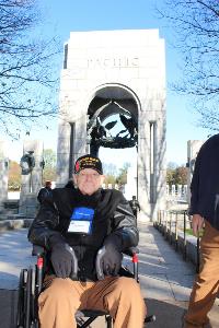 Photo: Albert White, United States Army, at the WWII memorial. Al served in the South Pacific during WWII 