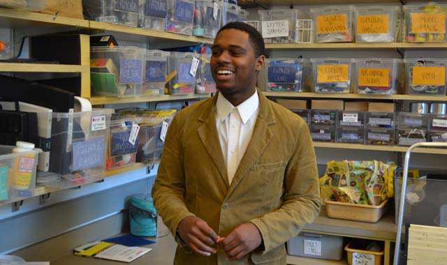 Andre-Williams-STEM1 Andre Williams standing in the Teen Open Studio