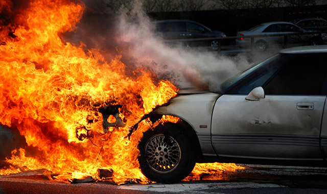 battery-car-fire Battelle help with a study to determine the safety of electric vehicles