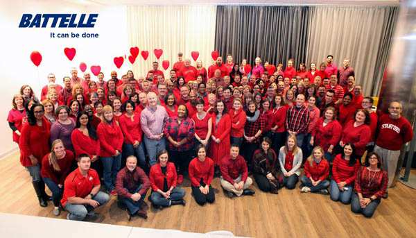 Go-Red-Battelle-2017 Battelle employees wear red
