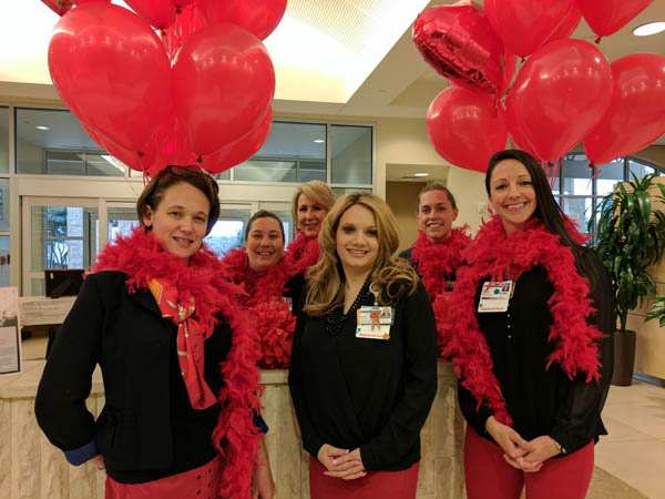 Go-Red-Texan-2017 Employees wear red at Methodist Texsan Hospital