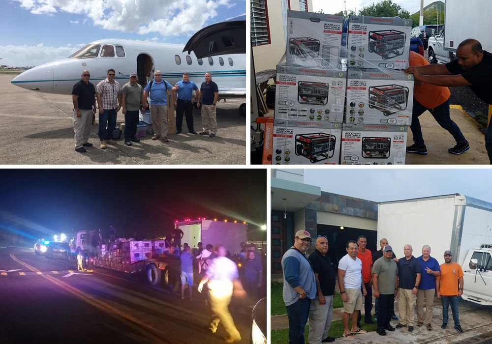 PR_collage2 collage of images that include plane and trucks with supplies