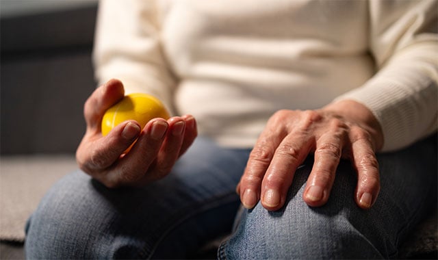 Image: Stroke patient holding exercise