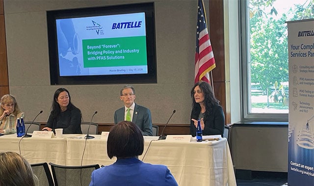 Image: Battelle expert speaking at PFAS Hill forum