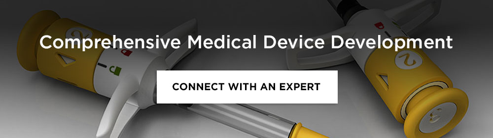 Image: Text on top of an image of injection devices