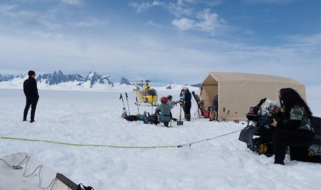 alt= the alaskan jirp team setting up camp to begin an experiment