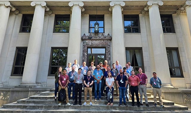 alt= the losa team standing in front of the battelle headquarters