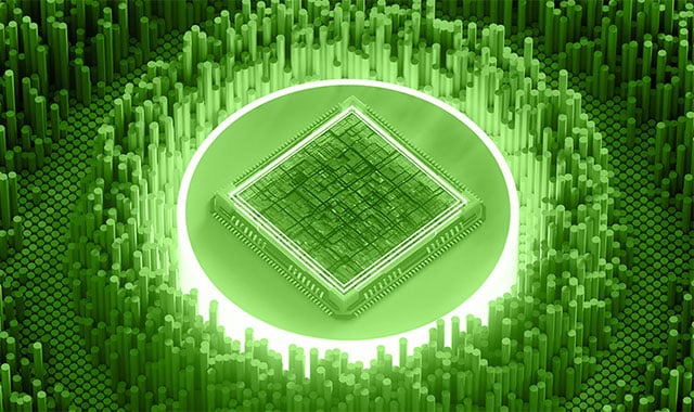 Image: Green semiconductor with digital trees