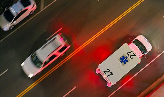 Image: Emergency personnel en route